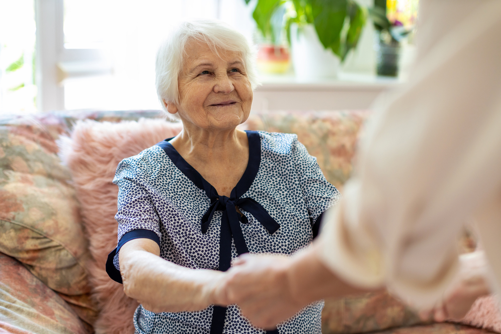 Senior woman in private home care for seniors in Michigan.